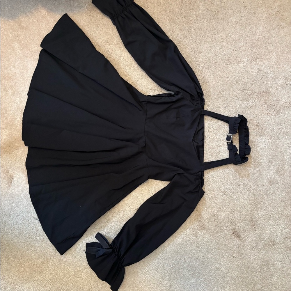 Black Long Sleeve Mini Dress